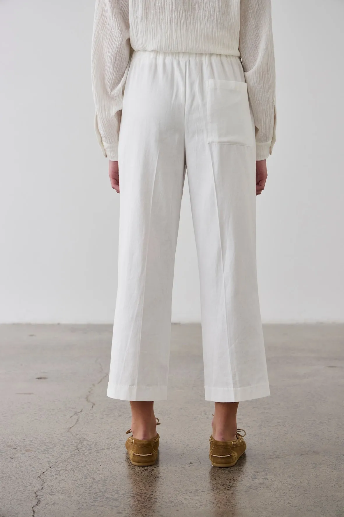 Laing | Cropped Wide Leg Pant - White sold by Sisters & Co product image thumbnail 3