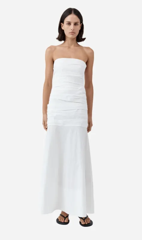 St Agni | Gathered Strapless Longline Dress - White sold by Sister & Co