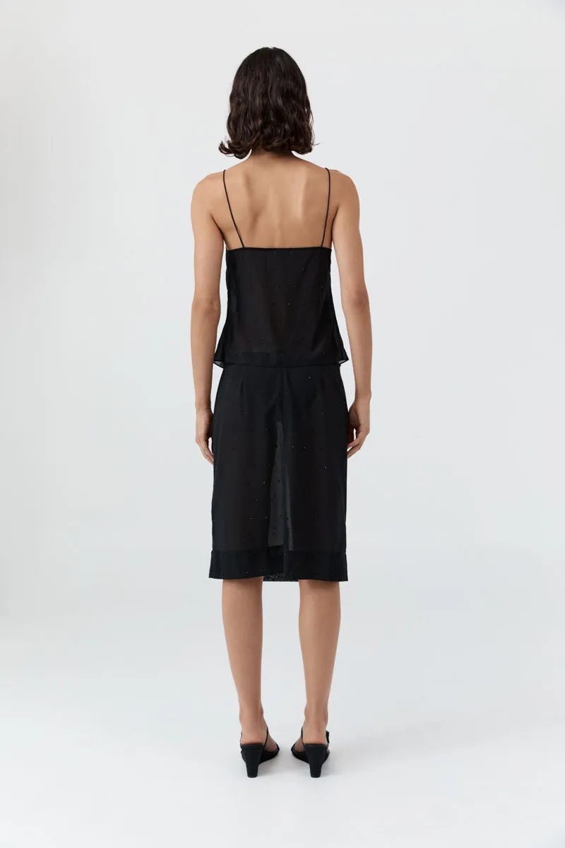 St Agni | Silk Glass Beaded Cami - Black sold by Sisters & Co product image thumbnail 5