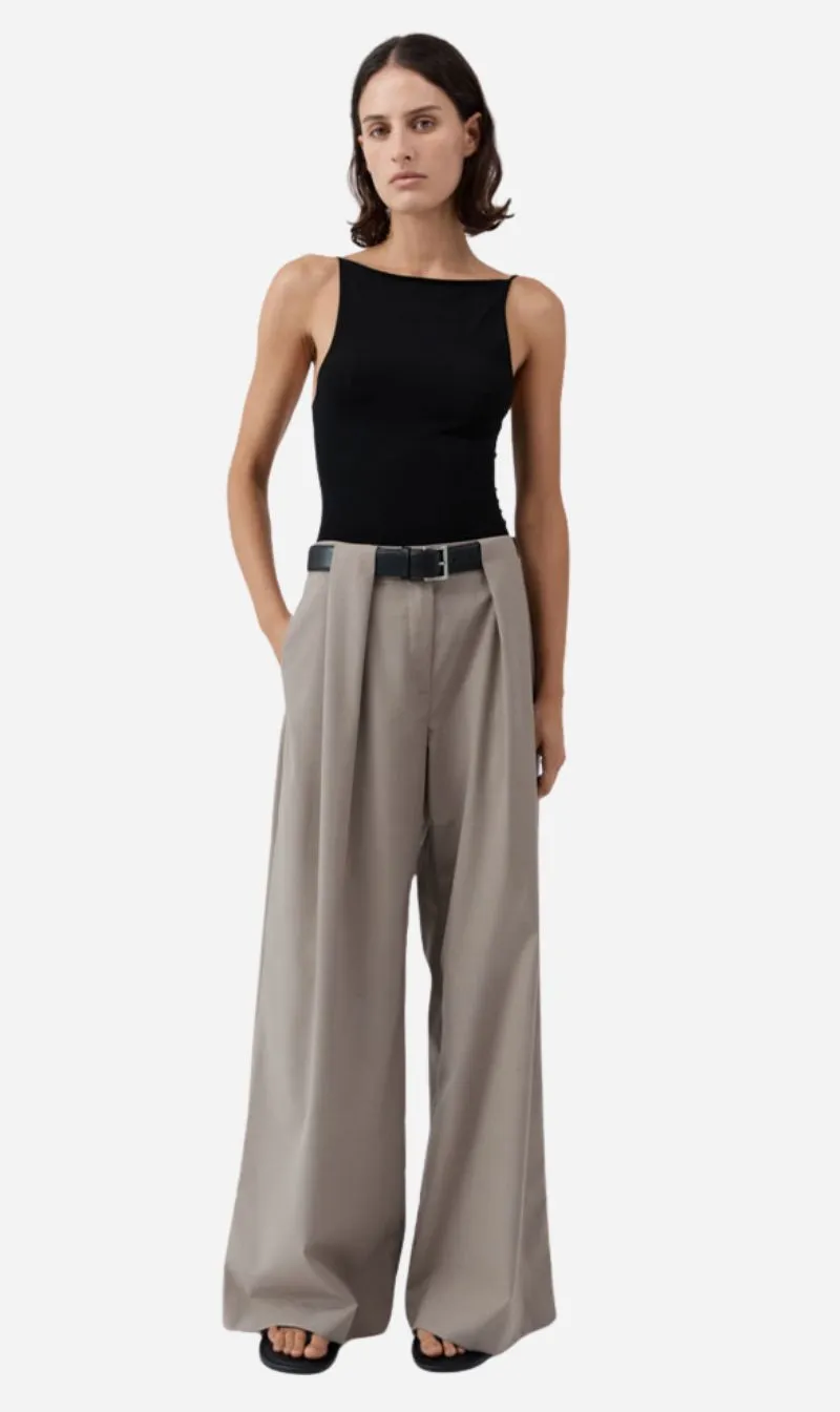 St Agni | Pleat Loop Pant - Mousse sold by Sisters & Co
