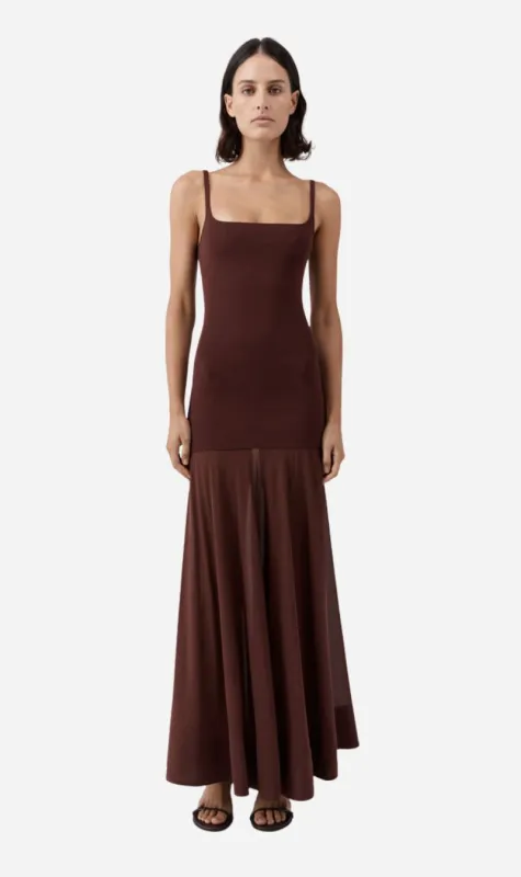 St Agni | Sheer Silk Circle Hem Dress - Liqueur sold by Sister & Co