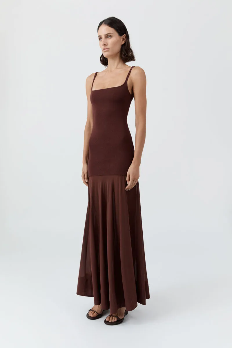 St Agni | Sheer Silk Circle Hem Dress - Liqueur sold by Sisters & Co product image thumbnail 2
