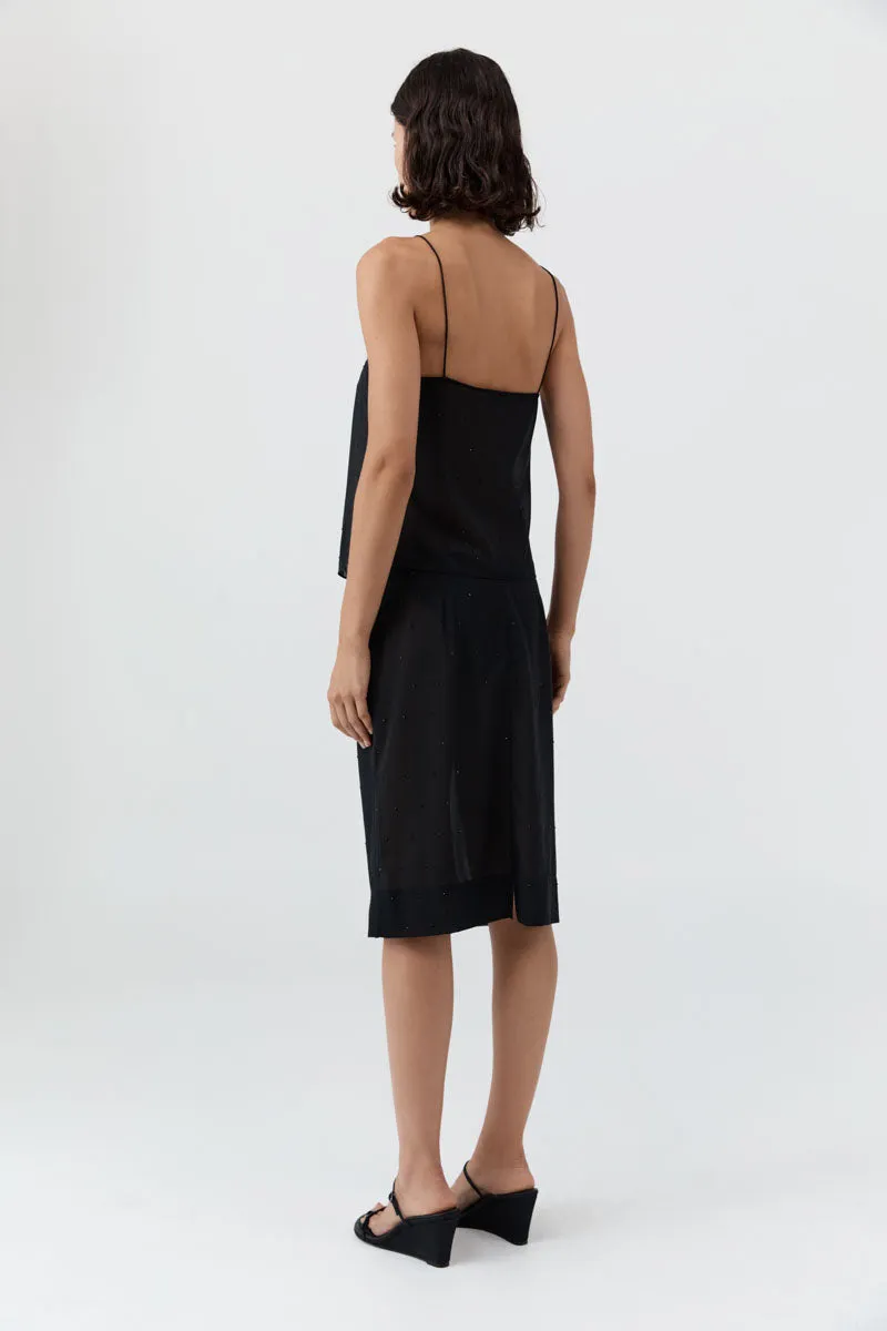 St Agni | Silk Glass Beaded Skirt - Black sold by Sisters & Co product image thumbnail 4