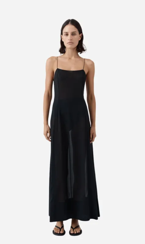 St Agni | Sheer Silk Slip Dress - Black sold by Sister & Co