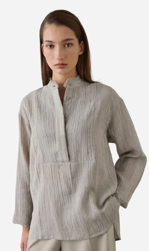 Laing | Relaxed Bib Front Shirt - Stone sold by Sister & Co