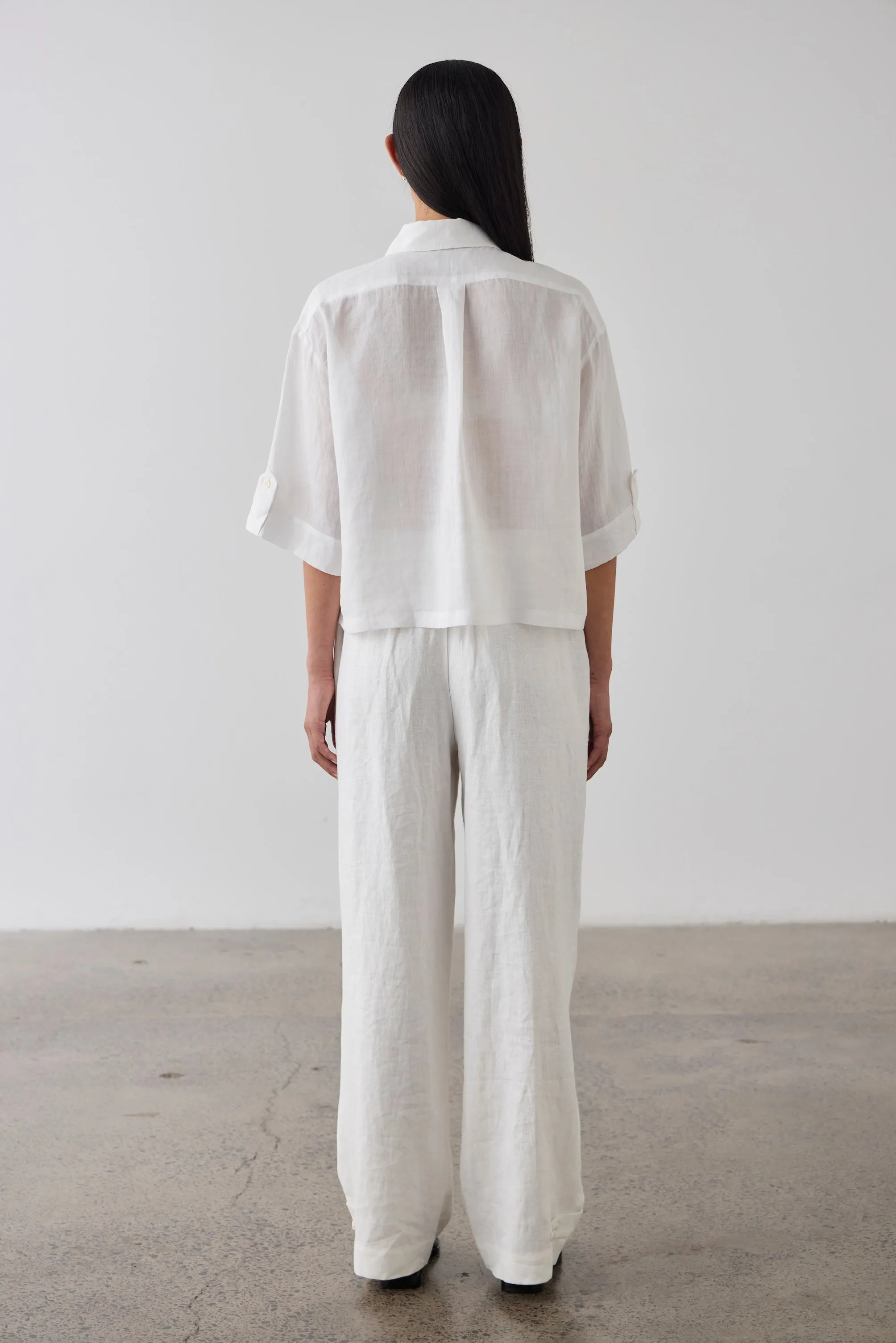 Laing | Cropped Tab Shirt - White sold by Sisters & Co product image thumbnail 4