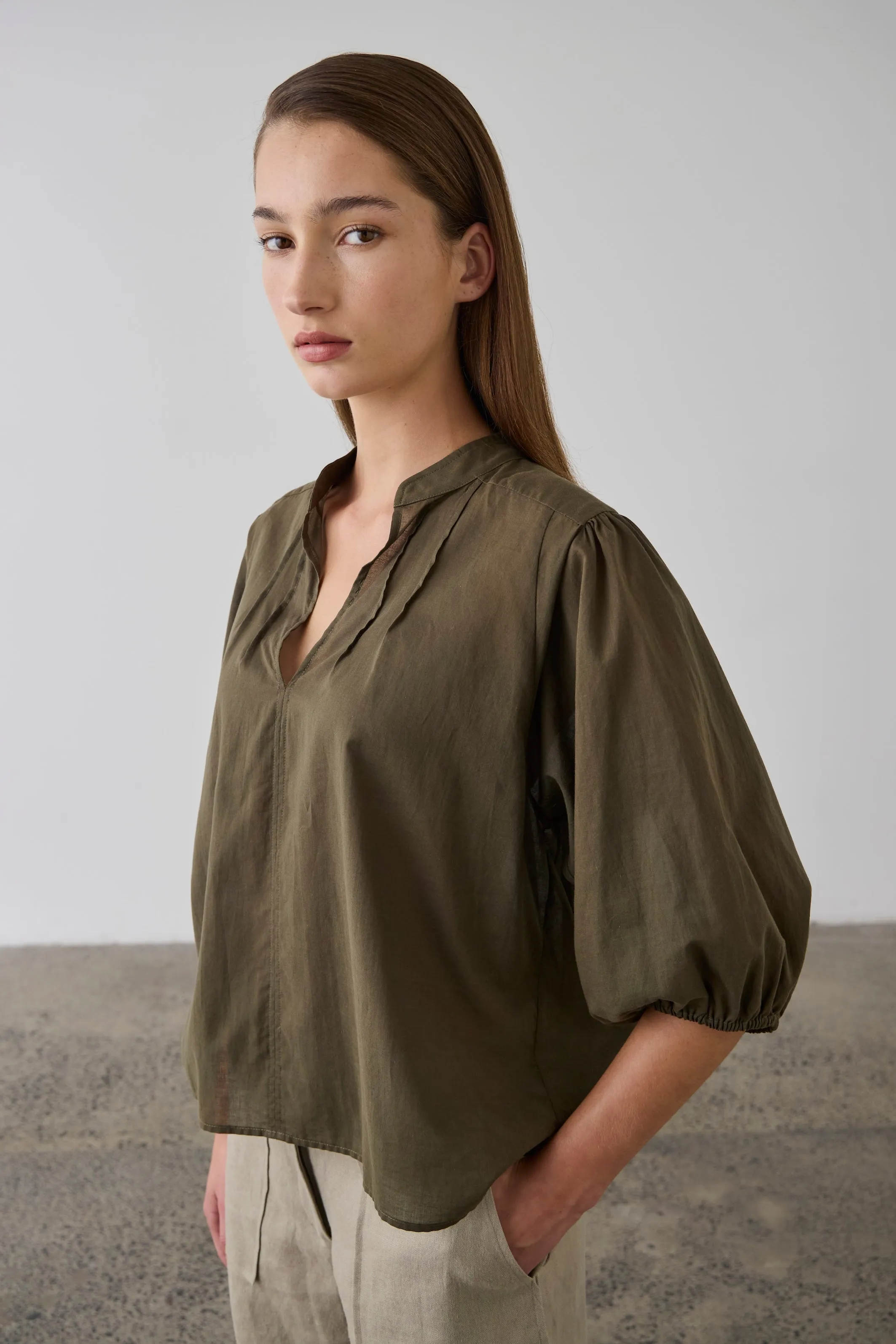 Laing | Maddie Blouse - Khaki sold by Sisters & Co product image thumbnail 2