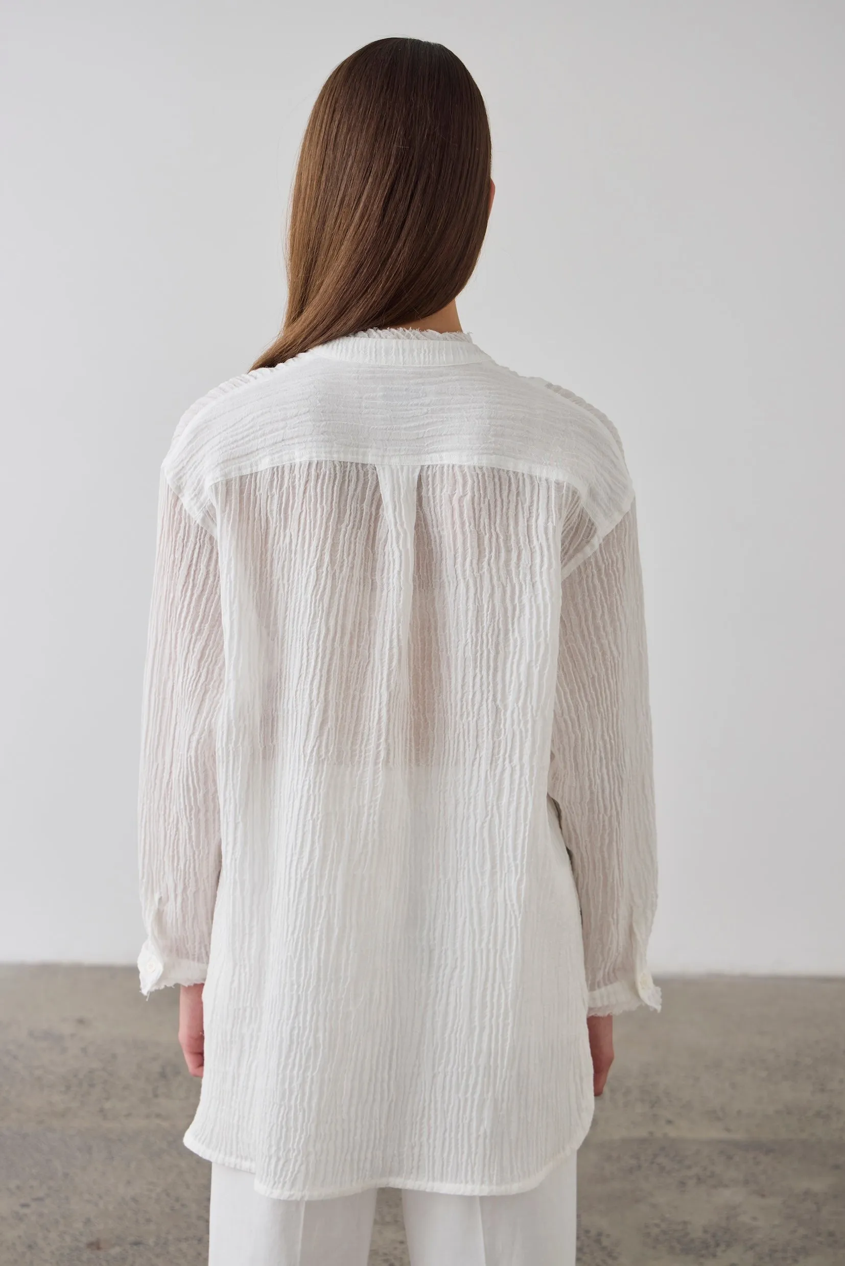 Laing | Relaxed Bib Front Shirt - White sold by Sisters & Co product image thumbnail 4