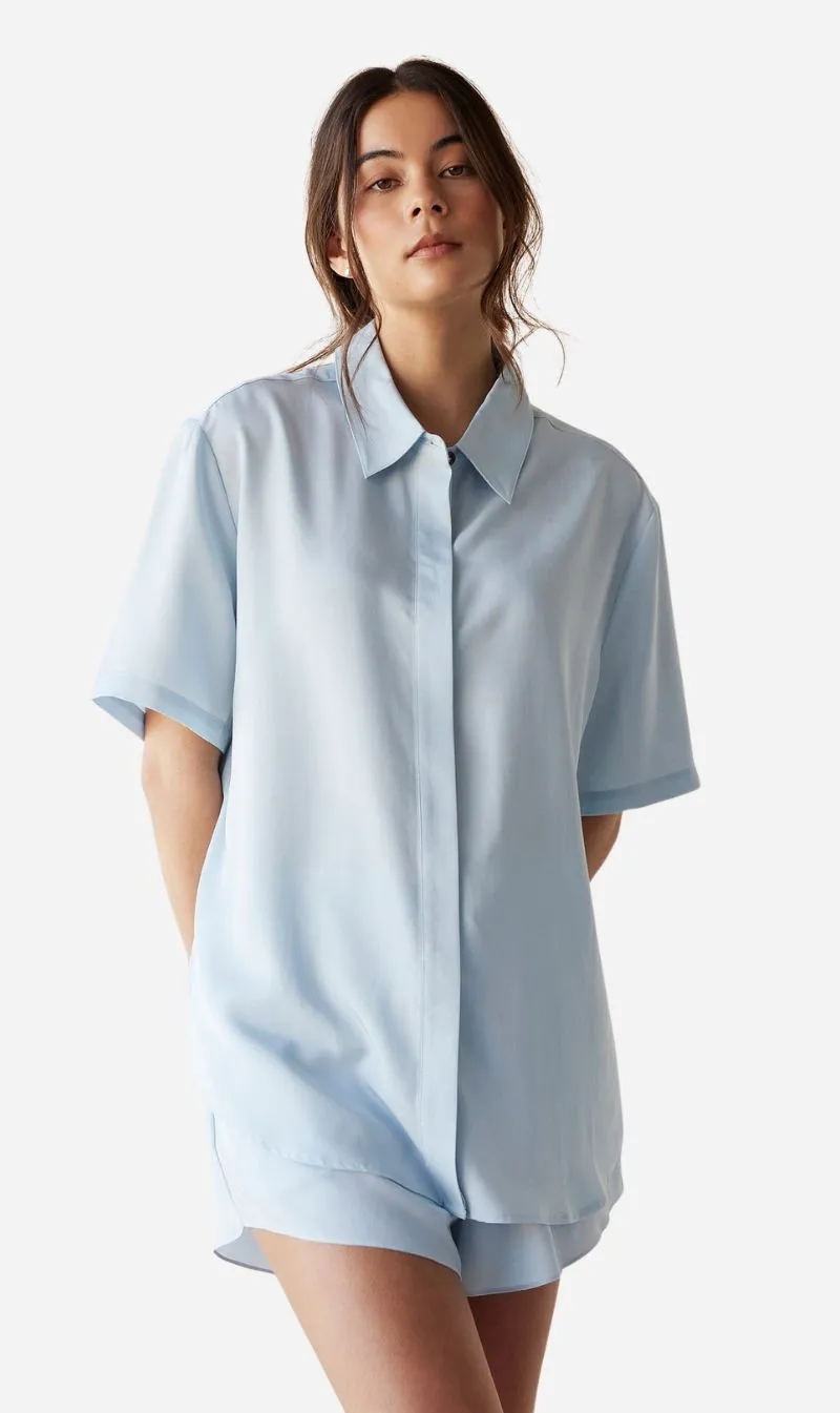 Dear Dylan | Short Sleeve Shirt - Mist sold by Sisters & Co