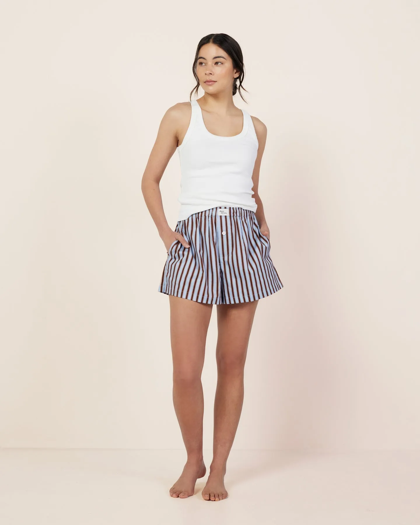 Dear Dylan | Riviera Stripe Boxer Short - Azul/Crème/Umber sold by Sisters & Co product image thumbnail 2