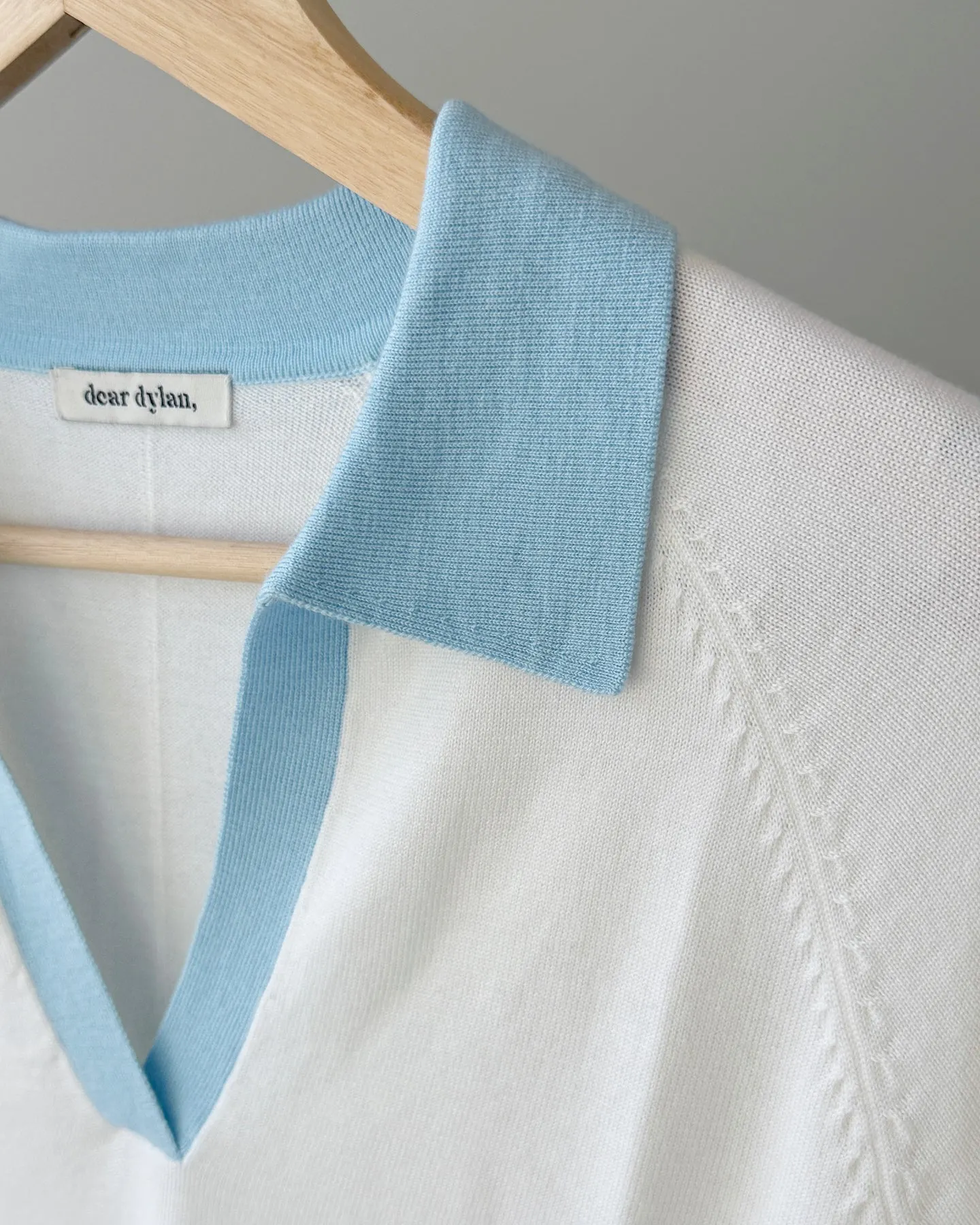 Dear Dylan | Merino Palmer Polo - Ivory/Azul sold by Sisters & Co product image thumbnail 4