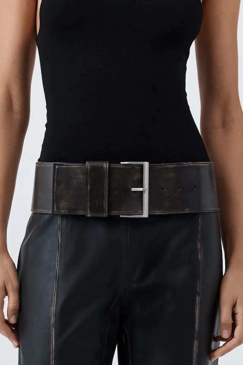 St Agni | Brushed Wide Classic Belt - Black sold by Sisters & Co product image thumbnail 2