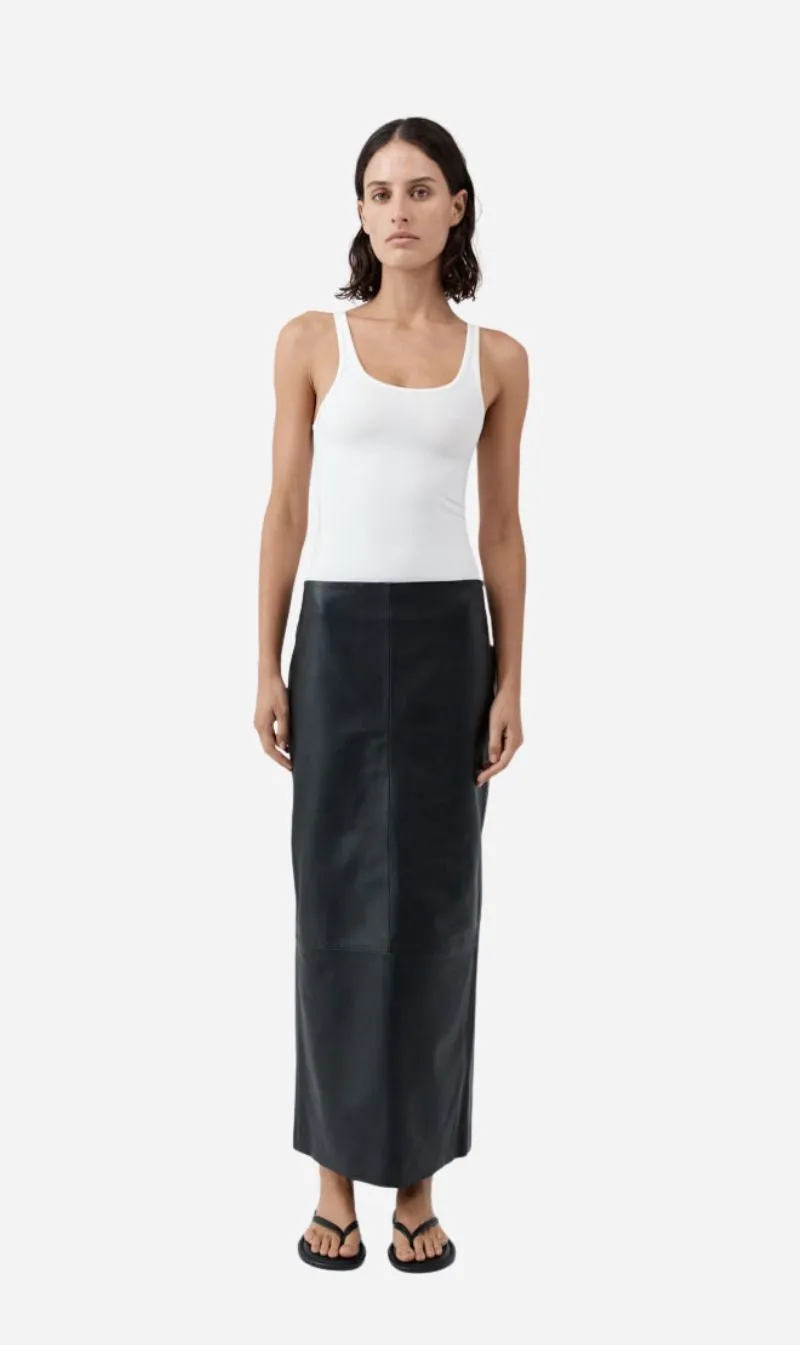 St Agni | Soft Jersey Slim Scoop Tank - White sold by Sisters & Co