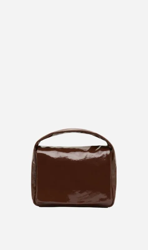 St Agni | Petit Soft Satchel - Patent Liqueur sold by Sister & Co
