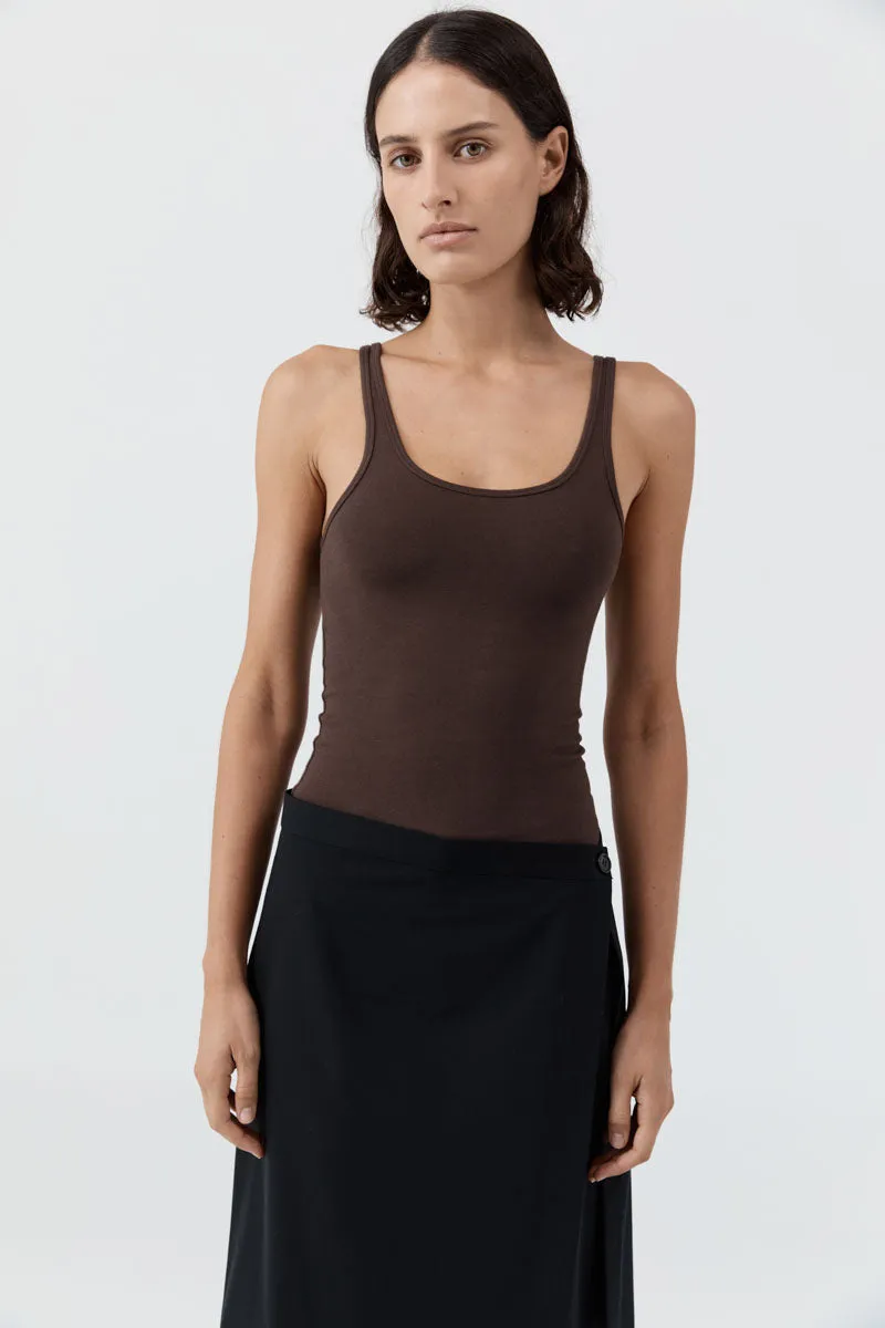 St Agni | Soft Jersey Slim Scoop Tank - Liqueur sold by Sisters & Co product image thumbnail 2
