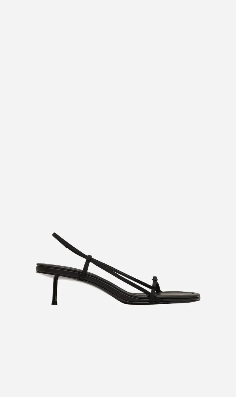 St Agni | Petit Belt Sling Back Heel - Black sold by Sisters & Co