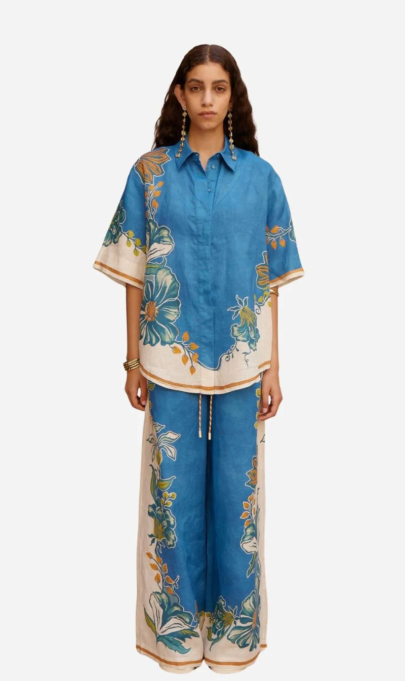 Alemais | Luda Shirt - Blue sold by Sisters & Co