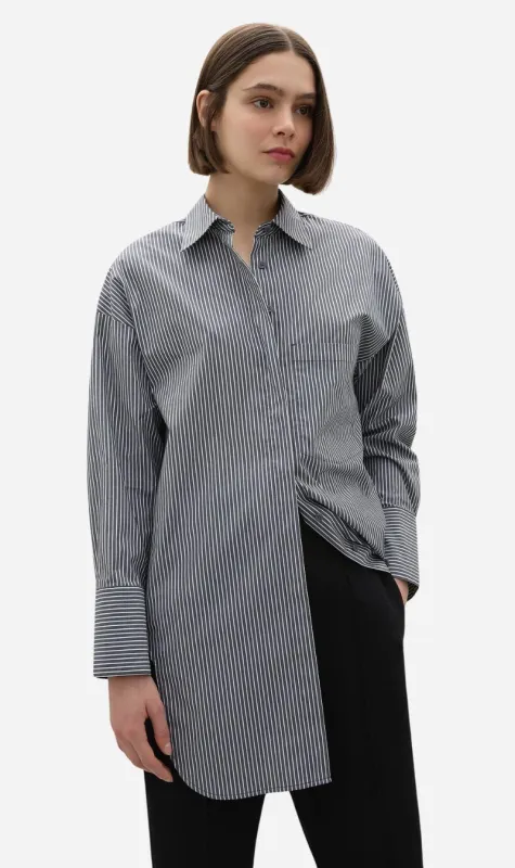 A.Emery | Logan Shirt - Navy Stripe sold by Sisters & Co