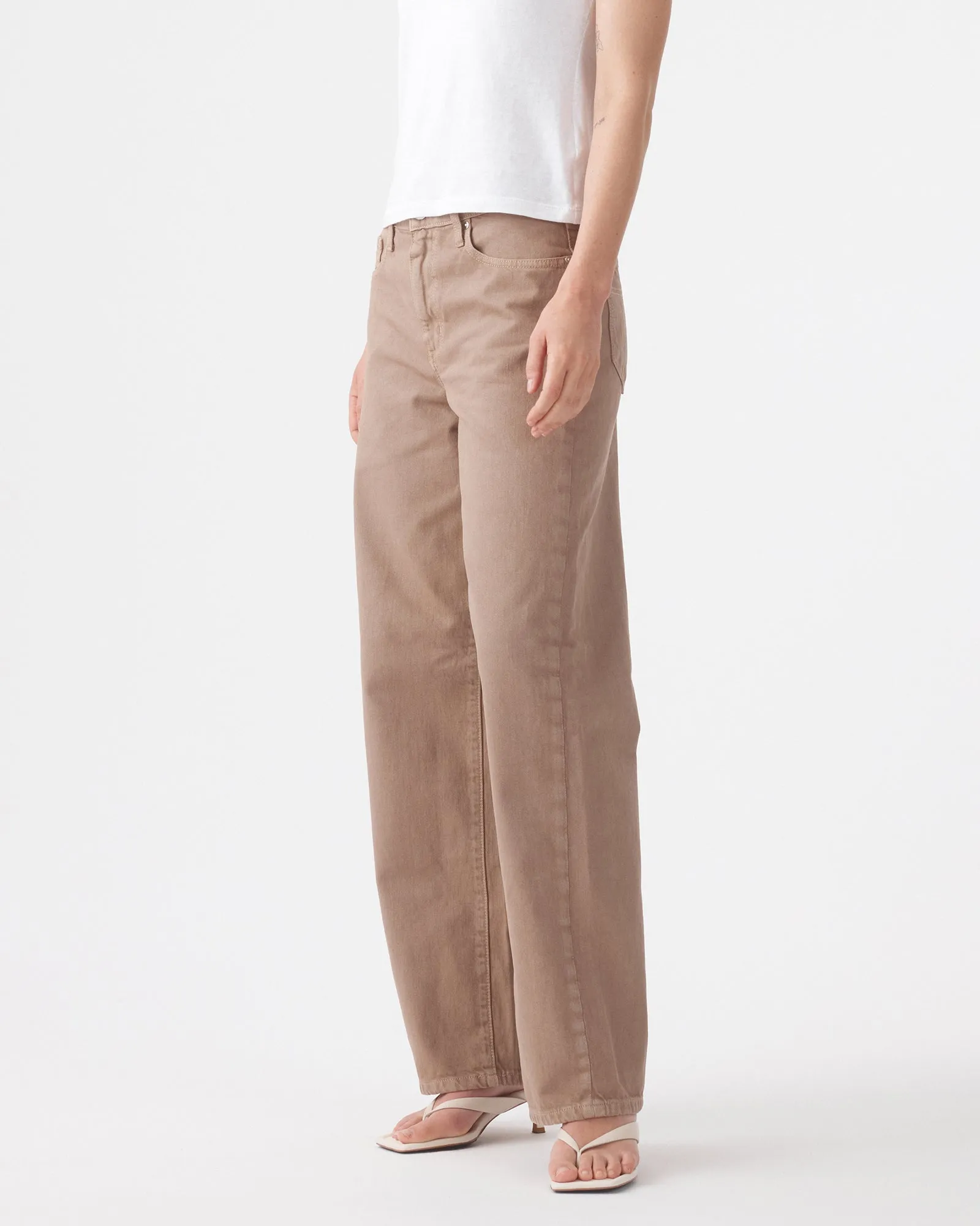 Outland Denim | Olive Mid Slouchy Wide Jean - Mushroom sold by Sisters & Co product image thumbnail 3