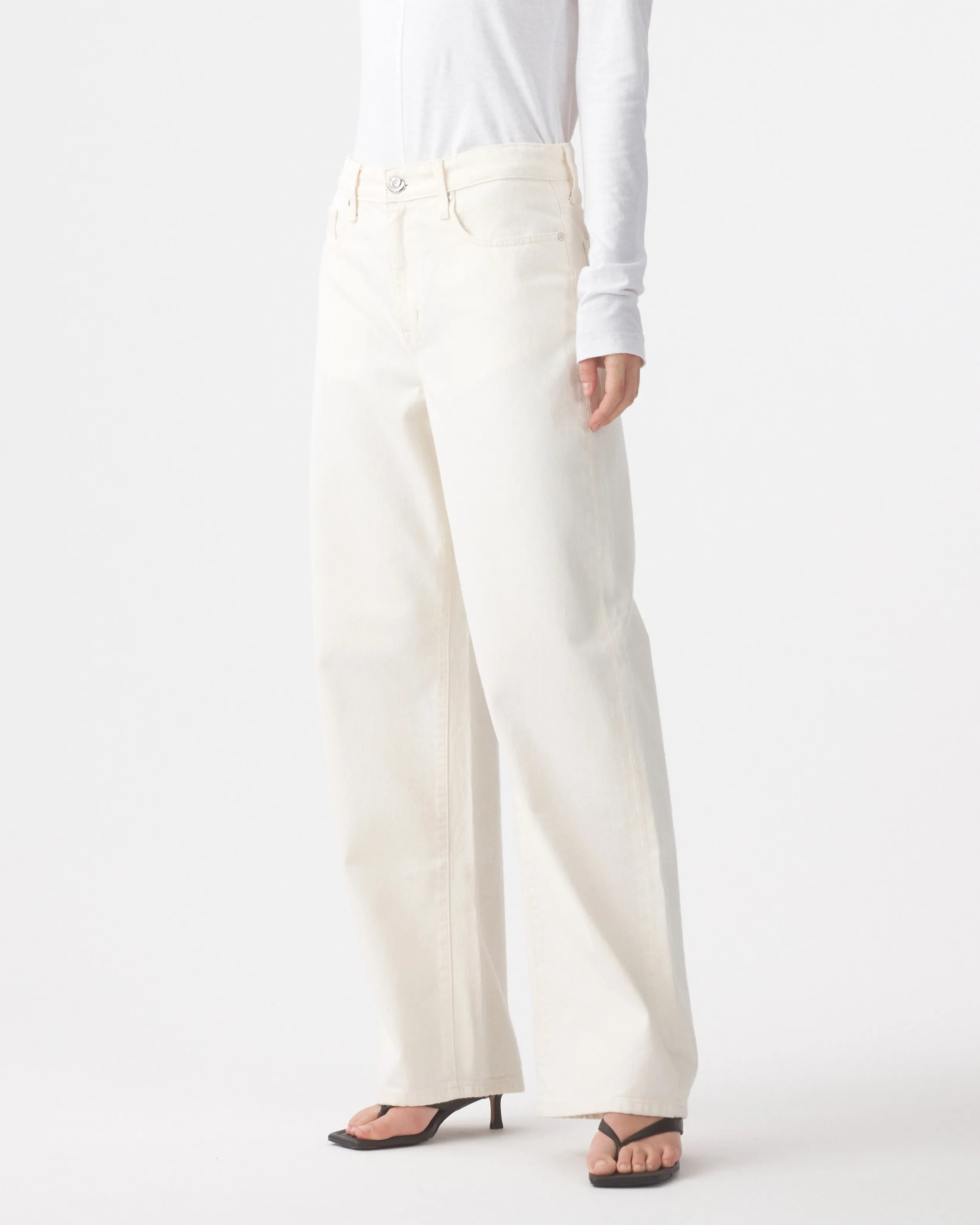 Outland Denim | Olive Mid Slouchy Wide Jean - Bone sold by Sisters & Co product image thumbnail 4