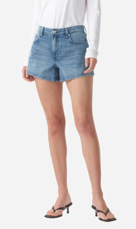 Outland Denim | Ebony High Flare Short - Marina Mid Blue sold by Sisters & Co