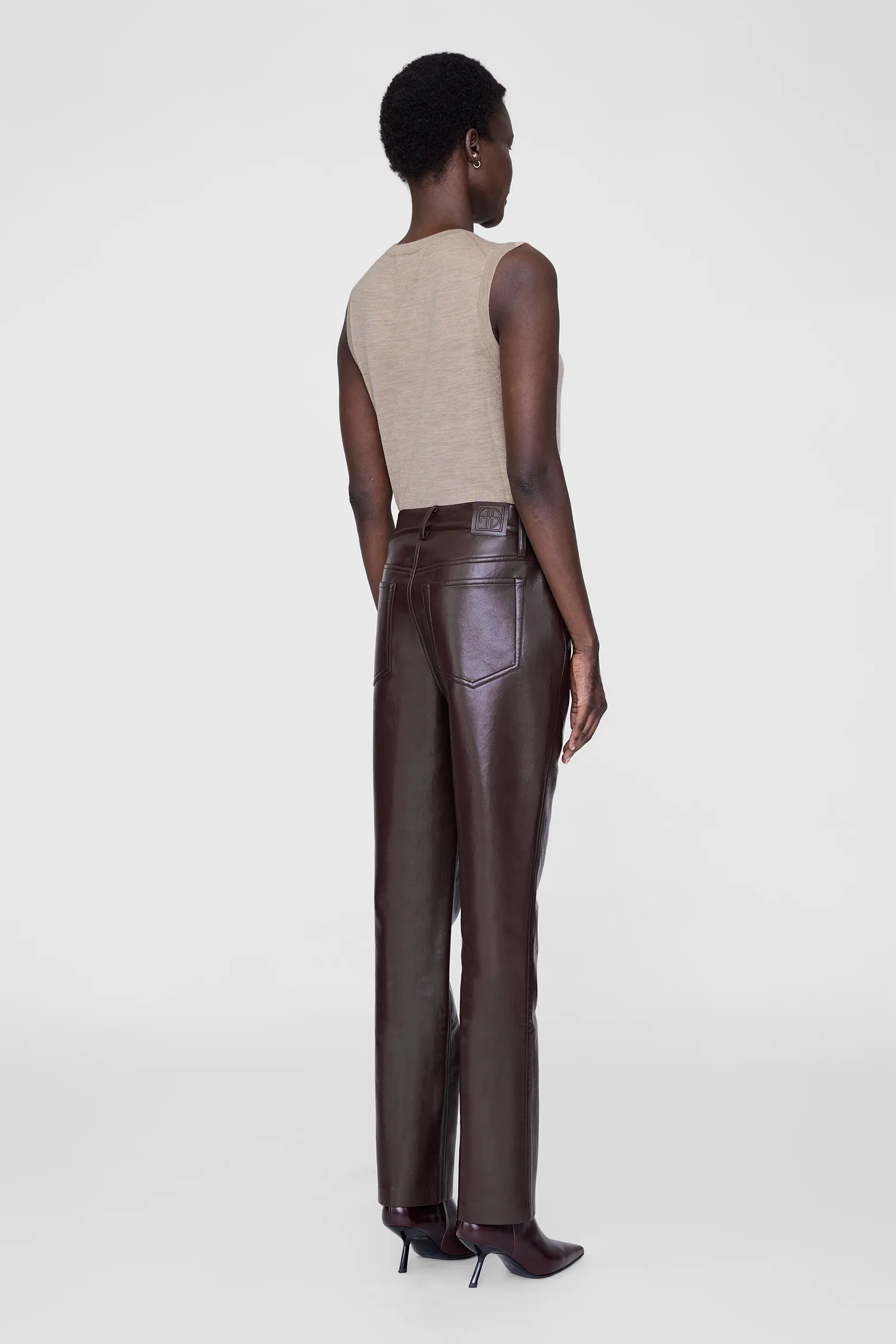 Anine Bing | Moni Crop Tank - Stone Melange sold by Sisters & Co product image thumbnail 3