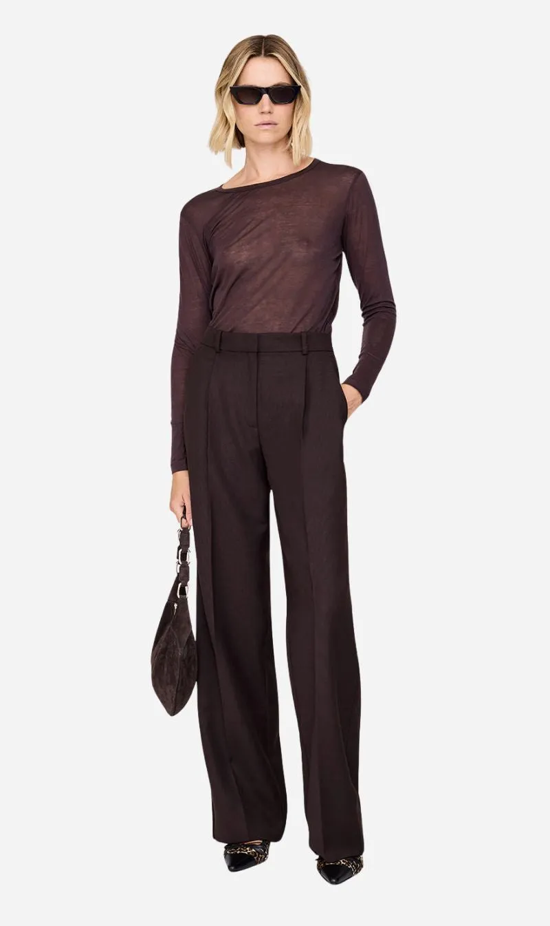 Anine Bing | Trent Trouser - Deep Brown sold by Sisters & Co