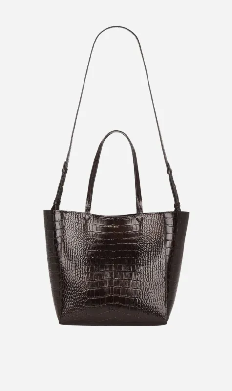 Anine Bing | Small Elly Tote - Dark Brown Embossed sold by Sister & Co