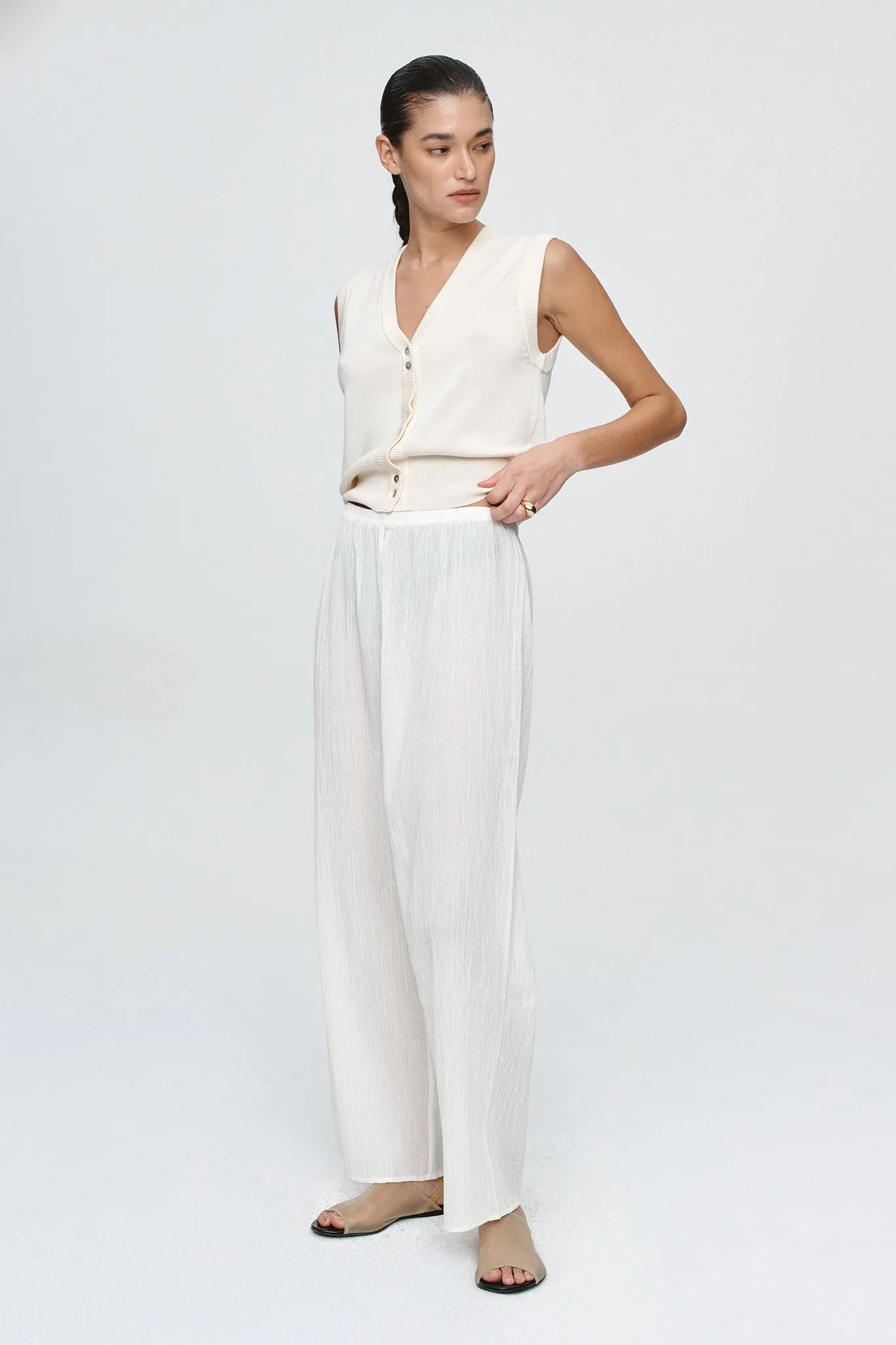 Marle | Renee Pant - Ivory Crinkle sold by Sisters & Co product image thumbnail 4