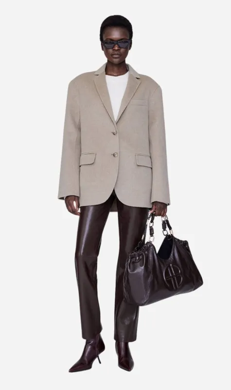 Anine Bing | Quinn Blazer - Oat Melange Cashmere sold by Sisters & Co