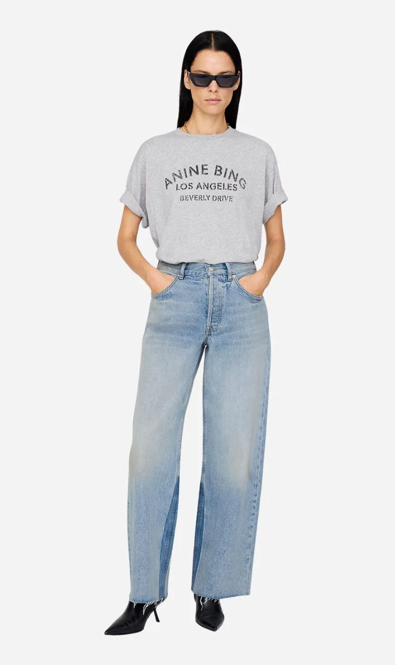 Anine Bing | Cohen Tee LA Stencil - Medium Heather Grey sold by Sisters & Co