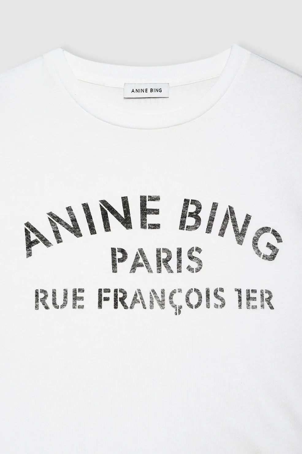 Anine Bing | Cohen Tee Paris Stencil - Ivory sold by Sisters & Co product image thumbnail 4