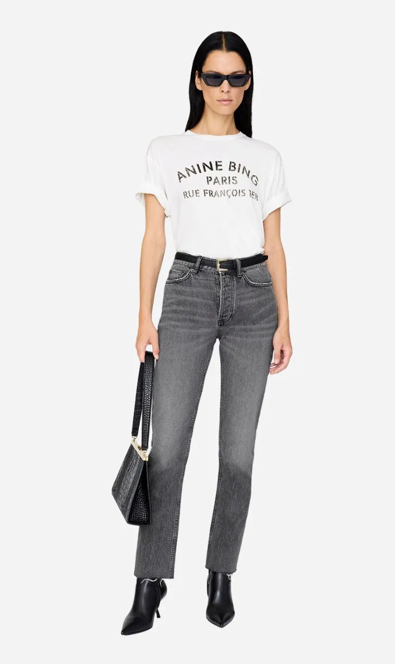 Anine Bing | Cohen Tee Paris Stencil - Ivory sold by Sisters & Co