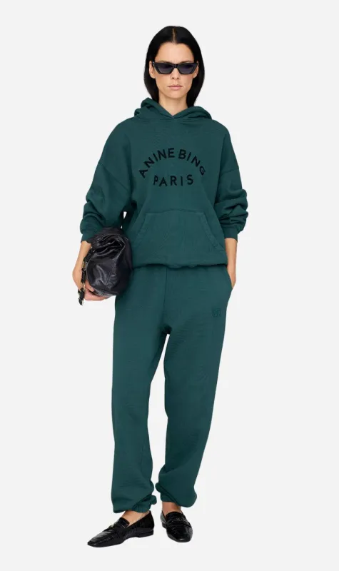 Anine Bing | Karter Jogger Framed Monogram - Dark Teal sold by Sister & Co