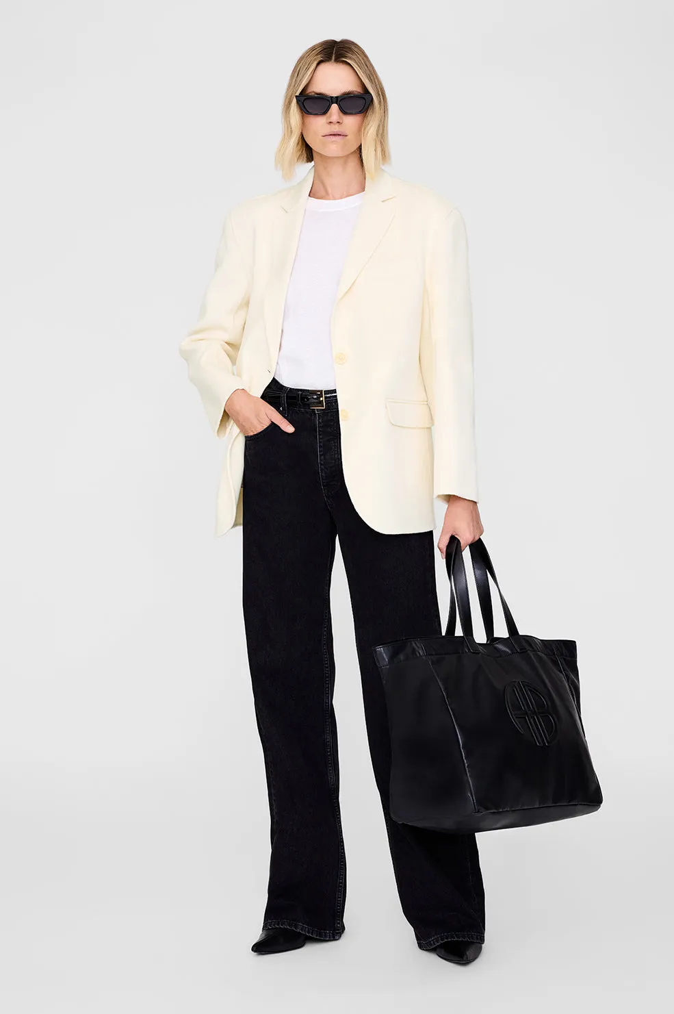 Anine Bing | Large Rio Tote - Black Recycled Leather sold by Sisters & Co product image thumbnail 2