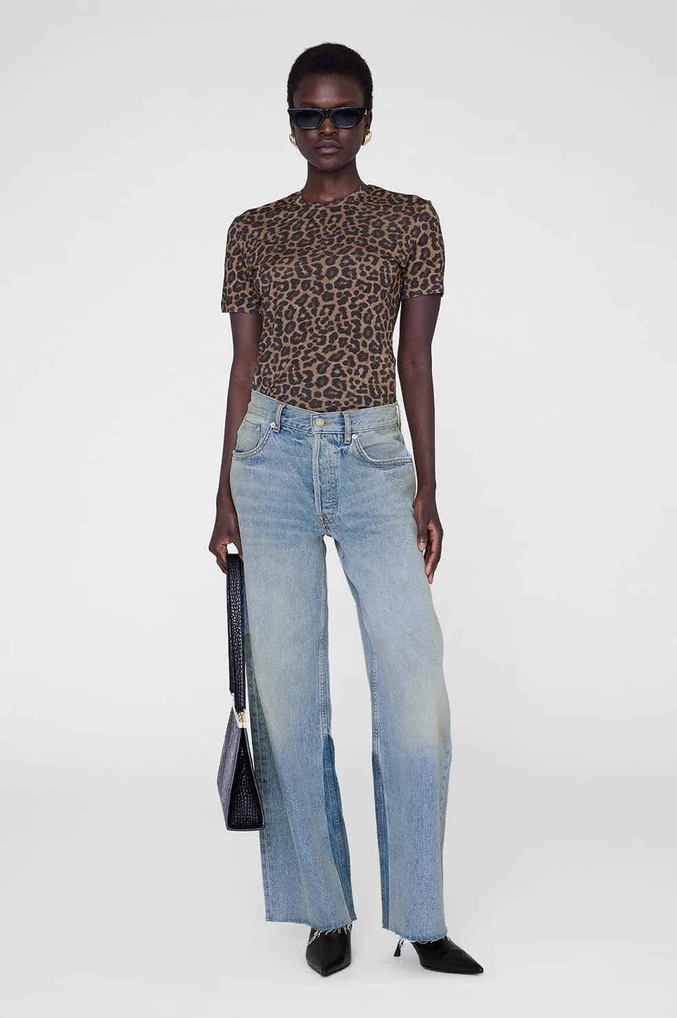 Anine Bing | Sylvie Tee - Black & Brown Leopard sold by Sisters & Co product image thumbnail 2
