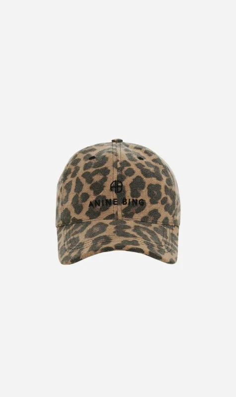 Anine Bing | Jeremy Baseball Cap - Black & Brown Leopard sold by Sister & Co