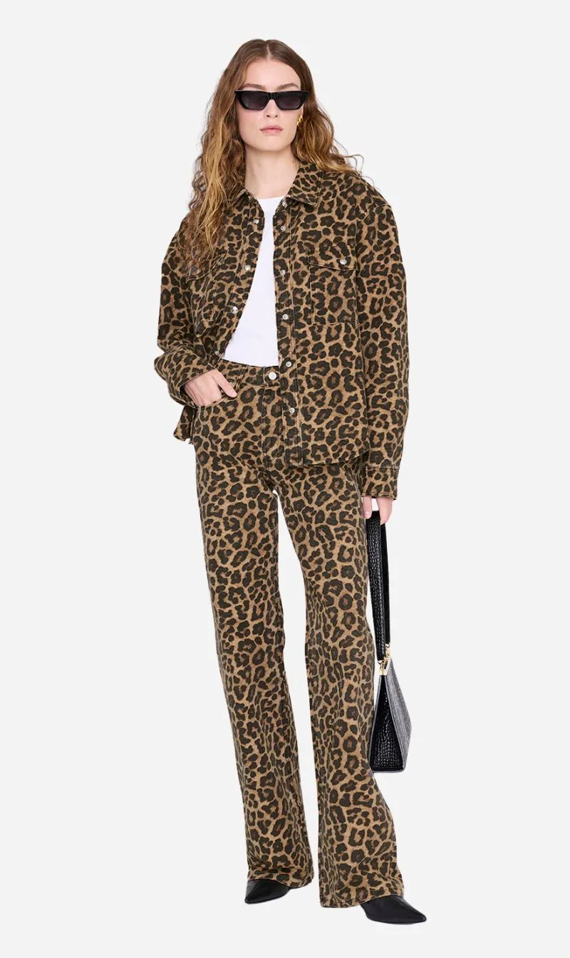 Anine Bing | Paxton Shirt - Black & Brown Leopard sold by Sisters & Co