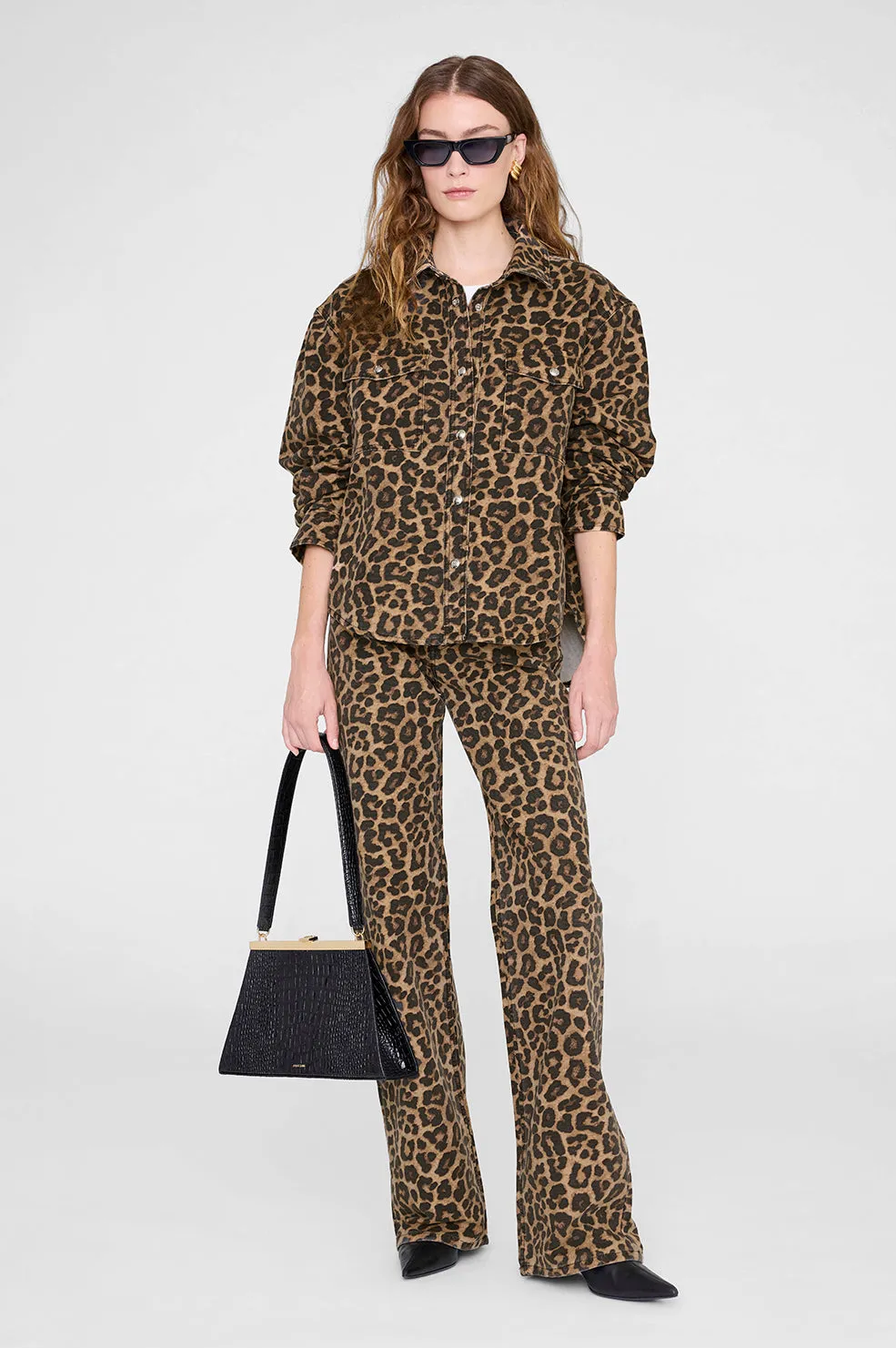 Anine Bing | Paxton Shirt - Black & Brown Leopard sold by Sisters & Co product image thumbnail 2