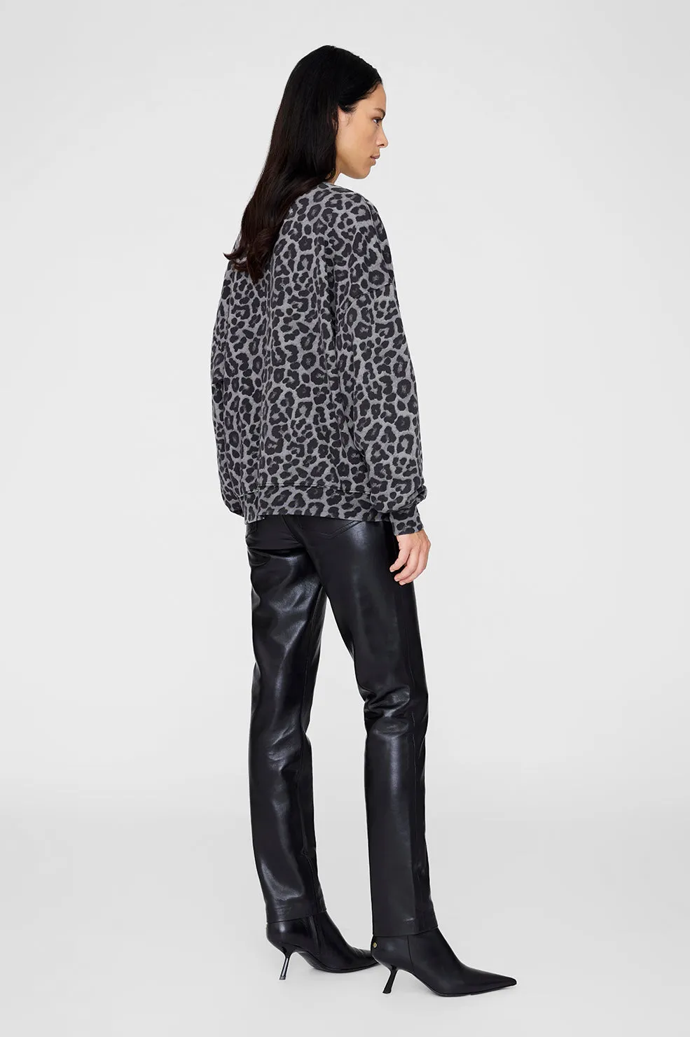 Anine Bing | Miles Sweatshirt - Grey Leopard sold by Sisters & Co product image thumbnail 2