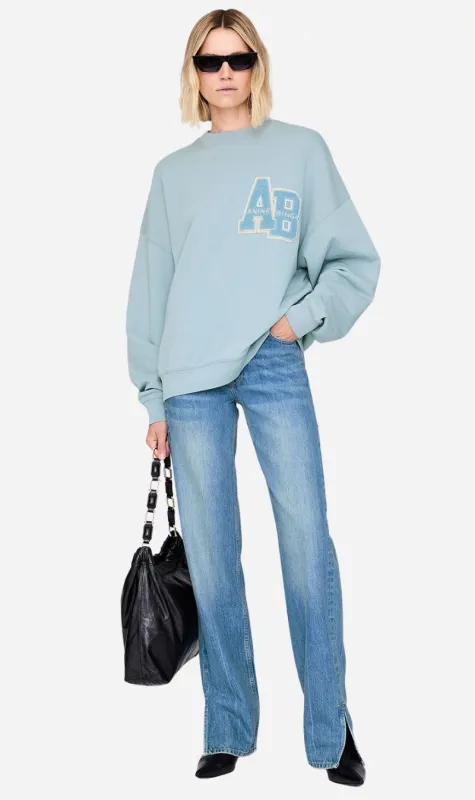 Anine Bing | Miles Oversized Sweatshirt Letterman - Pastel Blue sold by Sister & Co