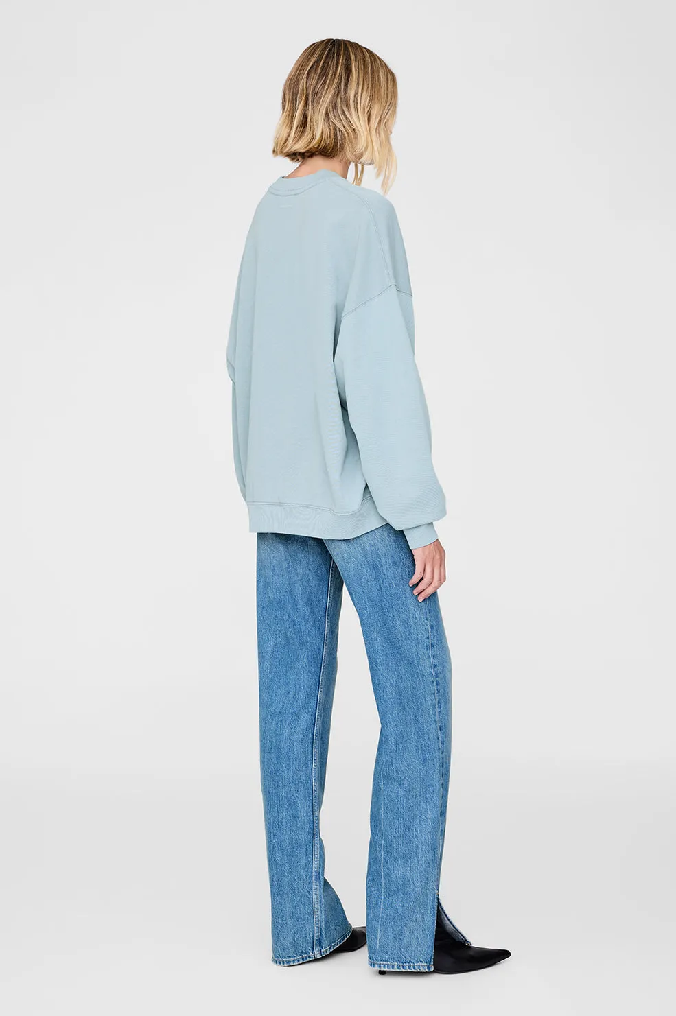 Anine Bing | Miles Oversized Sweatshirt Letterman - Pastel Blue sold by Sisters & Co product image thumbnail 2