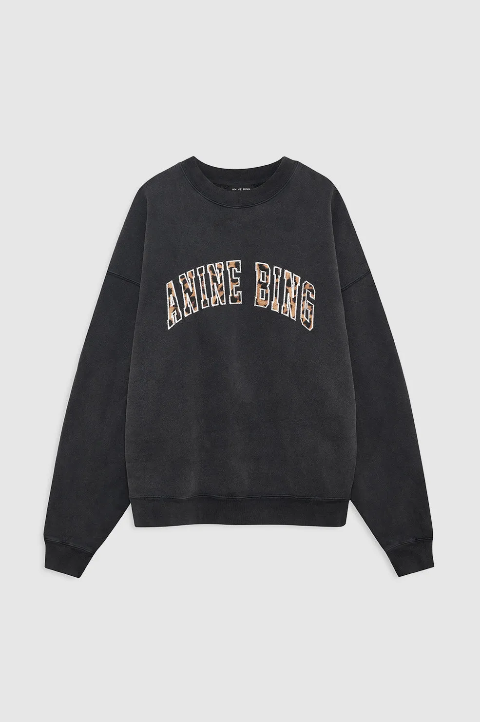Anine Bing | Miles Sweatshirt AB Leopard - Washed Black sold by Sisters & Co product image thumbnail 3