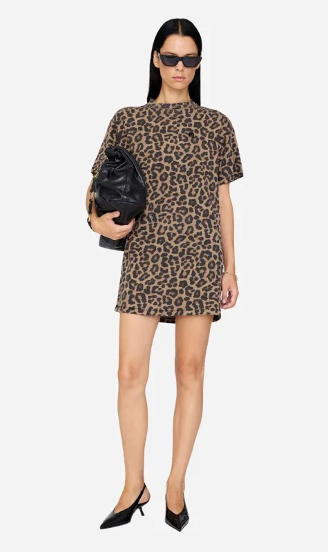 Anine Bing | Beth Mini Dress - Black & Brown Leopard sold by Sisters & Co