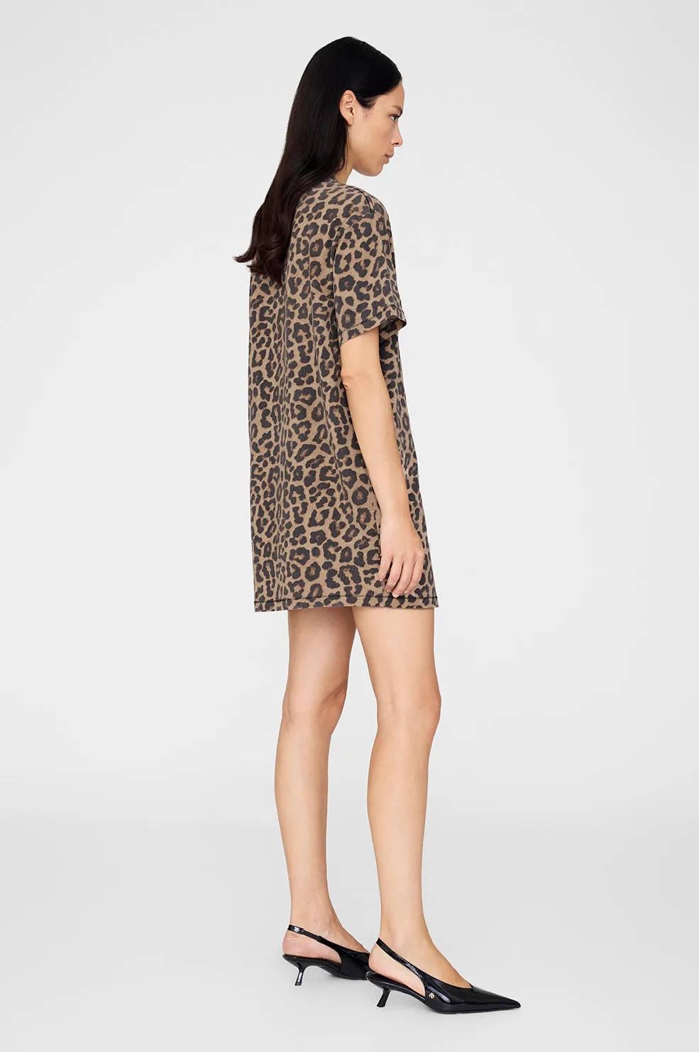Anine Bing | Beth Mini Dress - Black & Brown Leopard sold by Sisters & Co product image thumbnail 2
