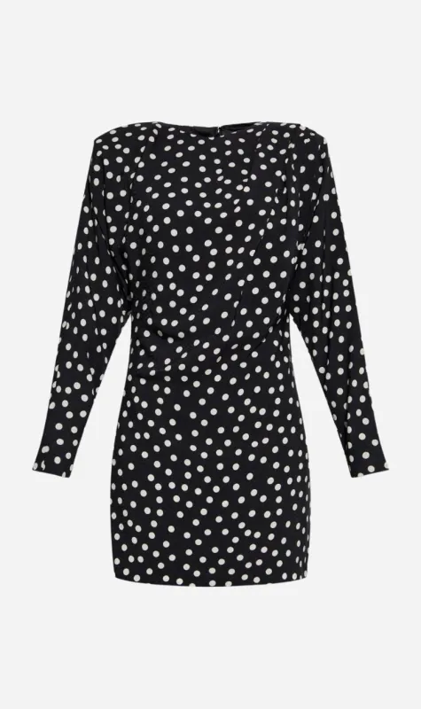 Anine Bing | Haven Dress - Black & White Dot Jacquard sold by Sister & Co