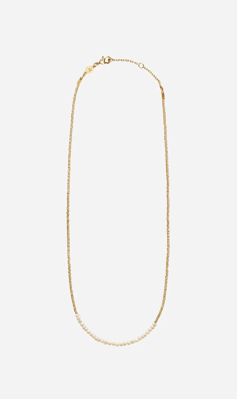 Anni Lu | Slim Pearly Necklace - Gold sold by Sisters & Co