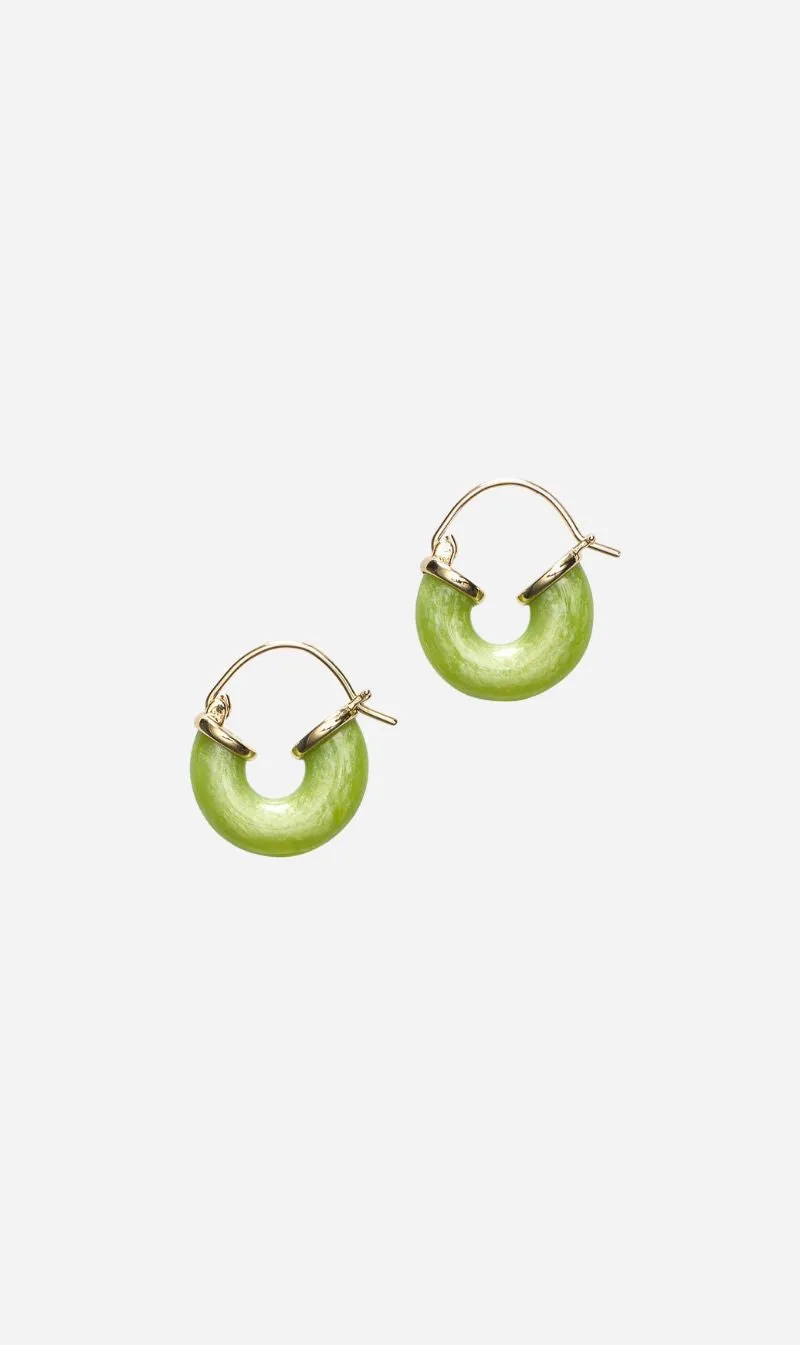 Anni Lu | Petit Swell Hoop - Green sold by Sisters & Co