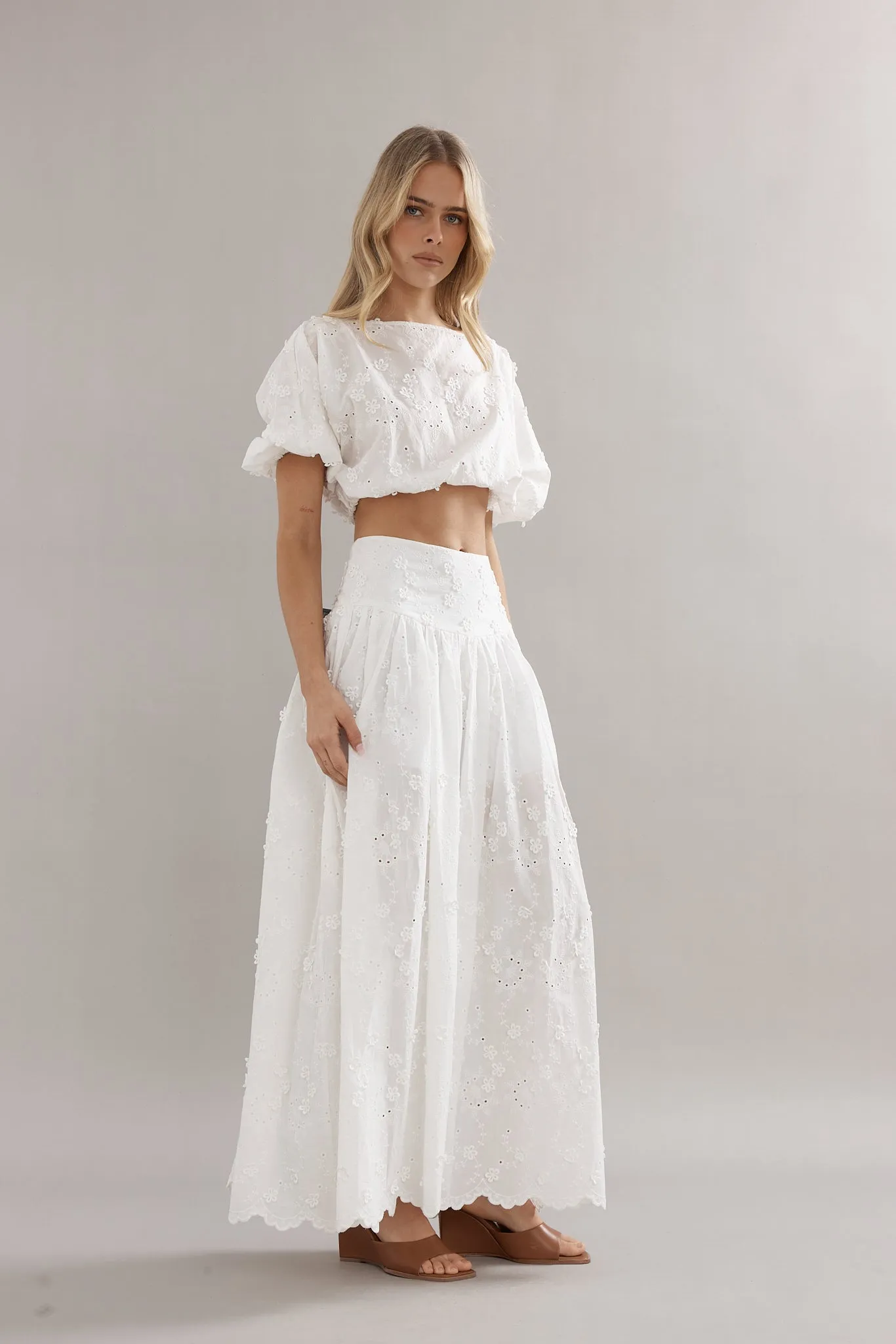 Caitlin Crisp | Coastline Crop - White Broderie sold by Sisters & Co product image thumbnail 3