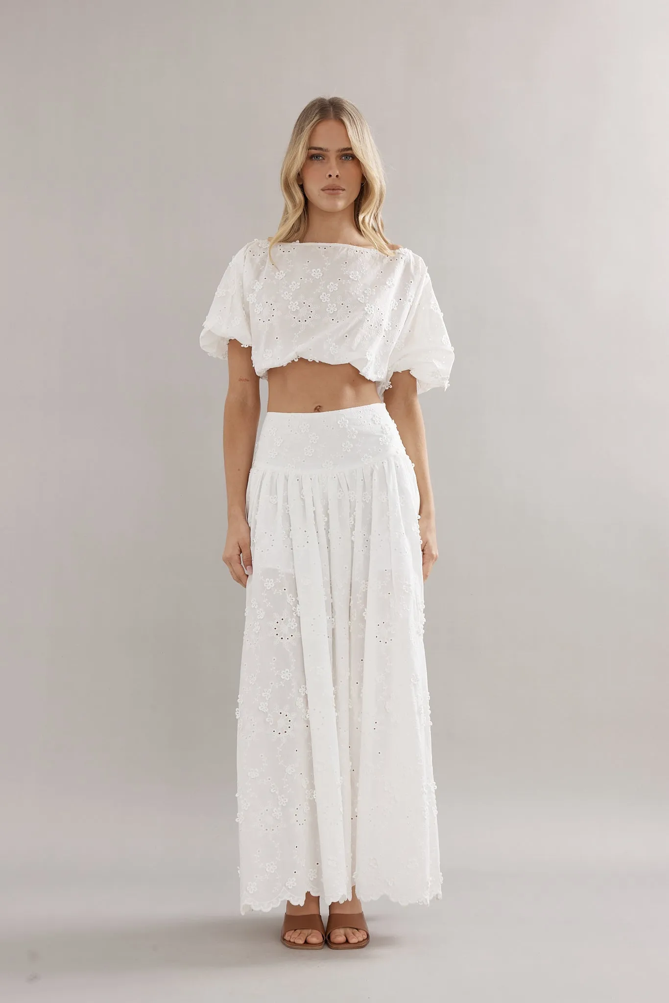 Caitlin Crisp | Coastline Crop - White Broderie sold by Sisters & Co product image thumbnail 2